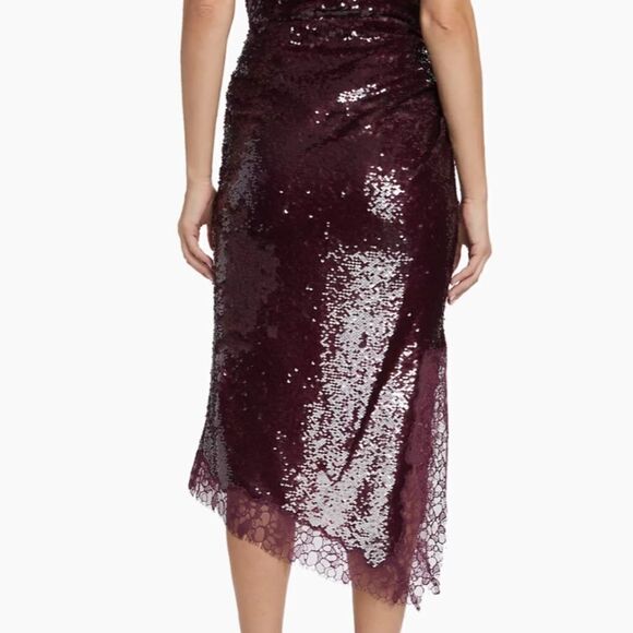 NWT Simkhai Amrita Midi Purple Skirt Sequin Embellishment High Waist Size 0 - Picture 9 of 17